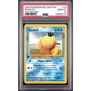 PSA 10 GEM MINT Psyduck 79/105 Pokémon 2002 Neo Destiny Common Non Holo Card